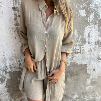 Lunara | Women's two-piece set with shirt and buttons
