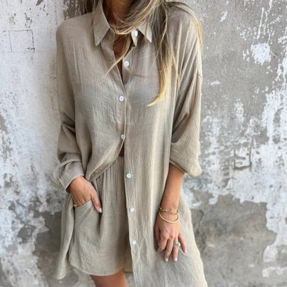 Lunara | Women's two-piece set with shirt and buttons