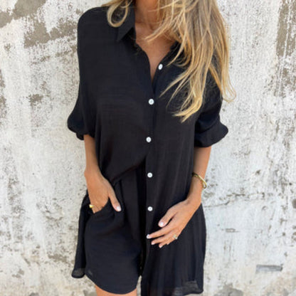 Lunara | Women's two-piece set with shirt and buttons