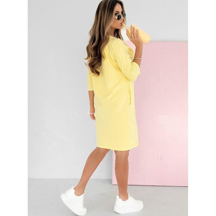 Eliana | Minikleid für Damen mit Dreiviertelärmeln im Sweatshirt-Stil  
