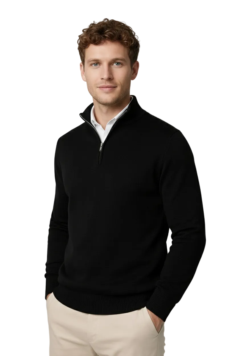 Velmior | Men's Half-Zip Mock Neck Sweater