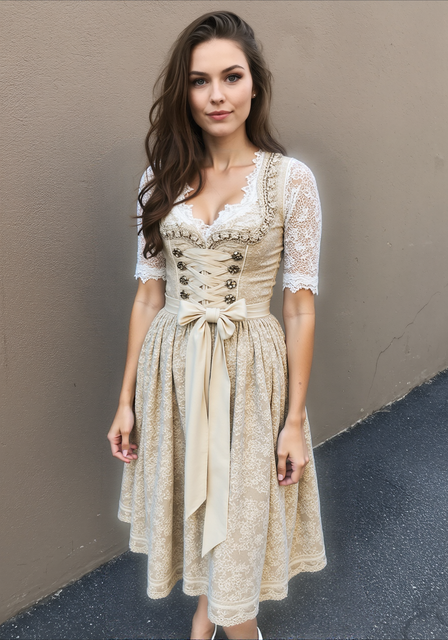 Elena | Vestido dirndl elegante con encaje y estilo vintage