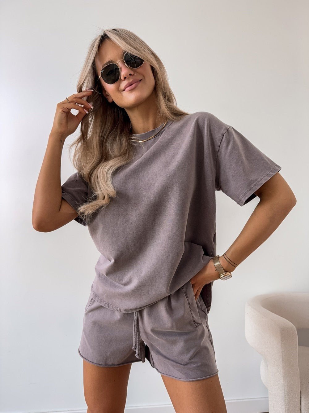 Mariela | Baumwoll-Set mit weitem T-Shirt und Shorts  