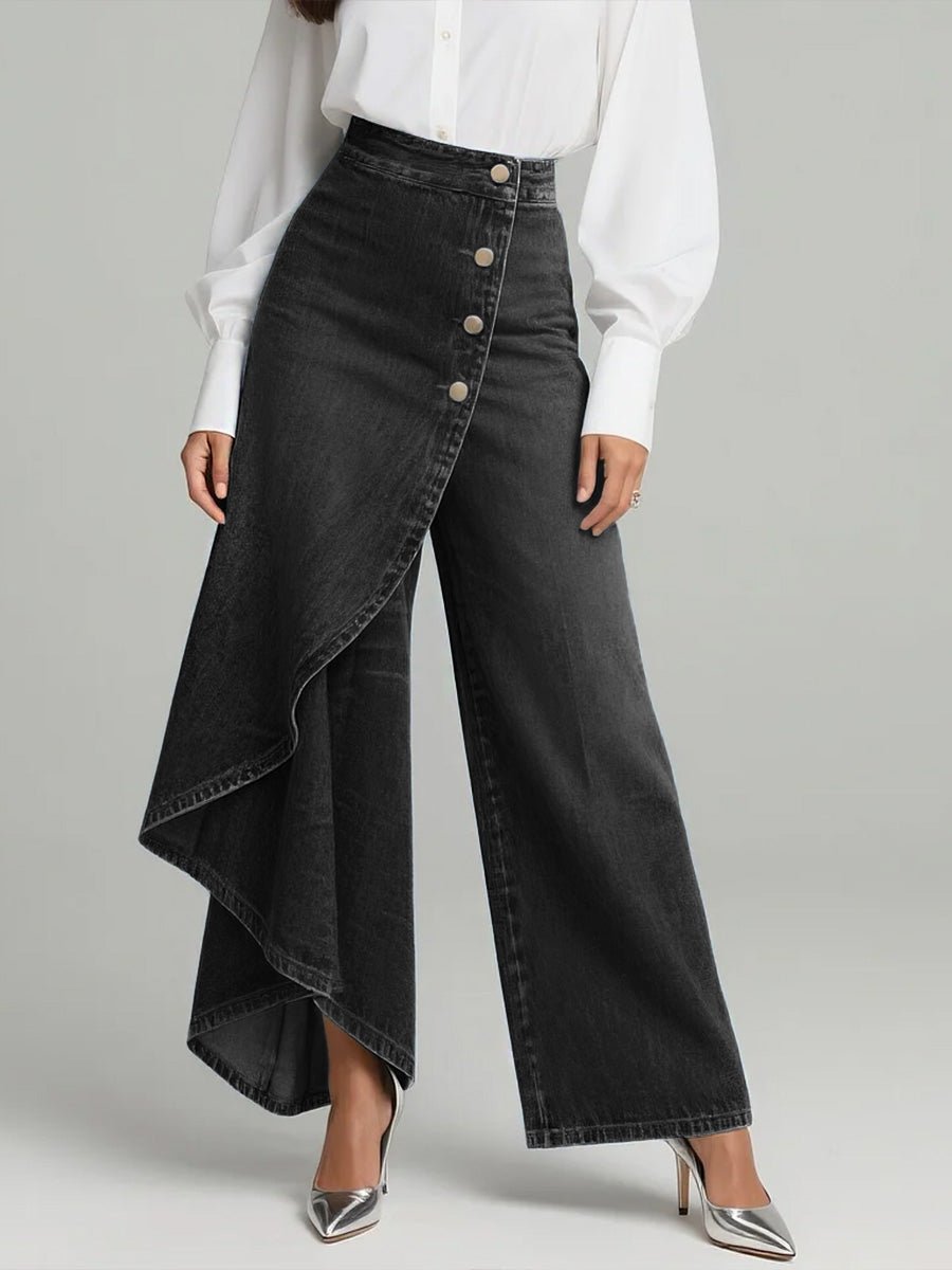 Carmela | Jeans amplios de tiro alto y botones frontales