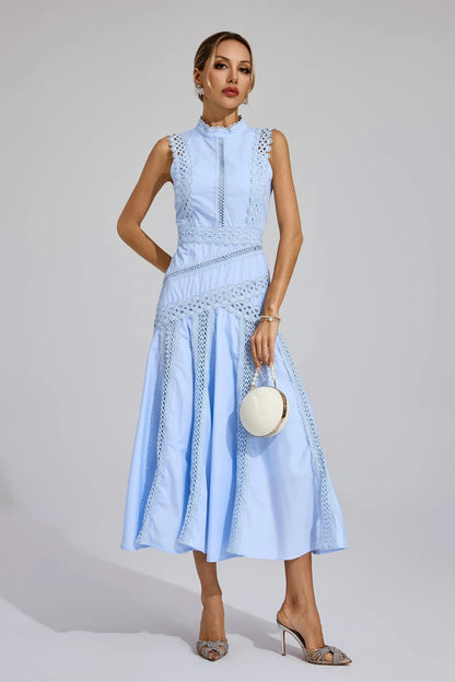 Petra | Women's sleeveless midi dress with lace, wedding style