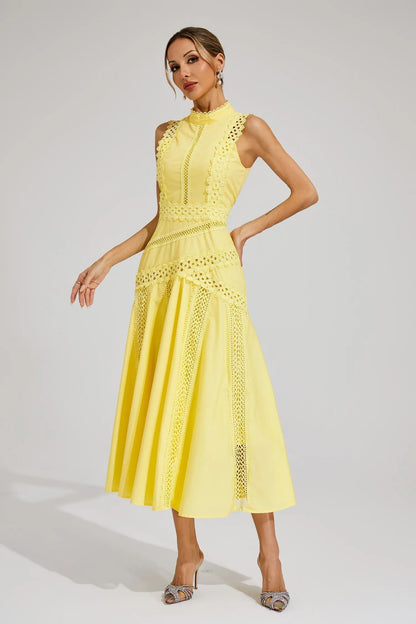 Petra | Women's sleeveless midi dress with lace, wedding style