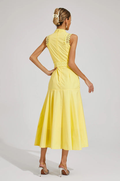 Petra | Women's sleeveless midi dress with lace, wedding style