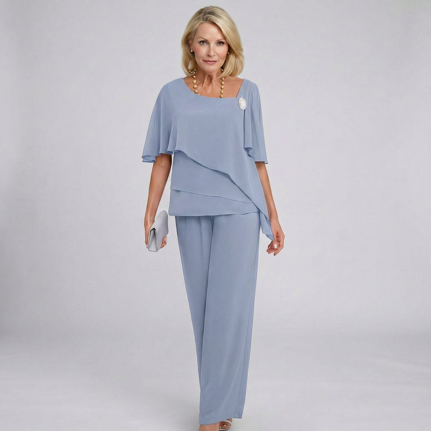 Leonor | Conjunto para mujer con capa y pantalón ancho