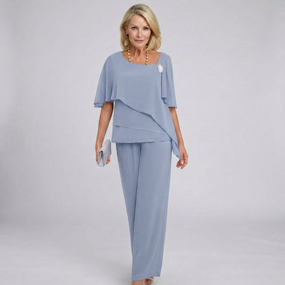 Leonor | Conjunto para mujer con capa y pantalón ancho