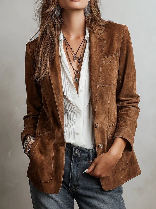Verónica | Damen-Blazer aus Kunstwildleder mit tailliertem Schnitt  