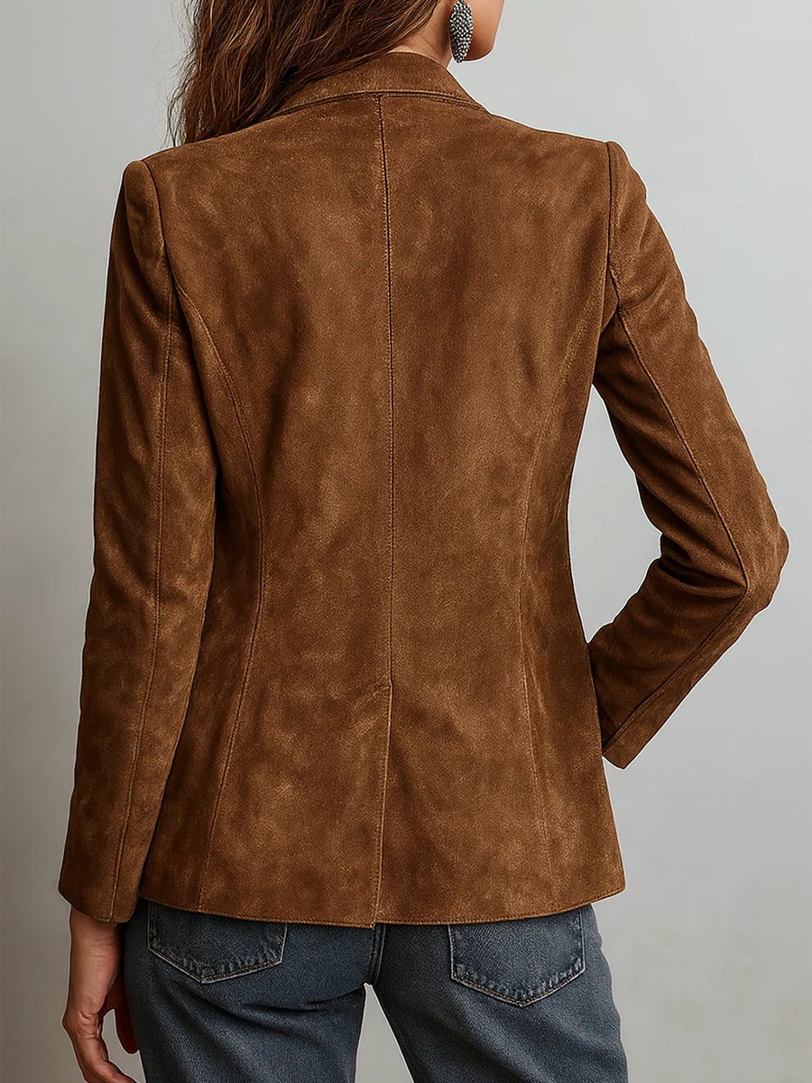 Verónica | Blazer de ante sintético para mujer y corte entallado