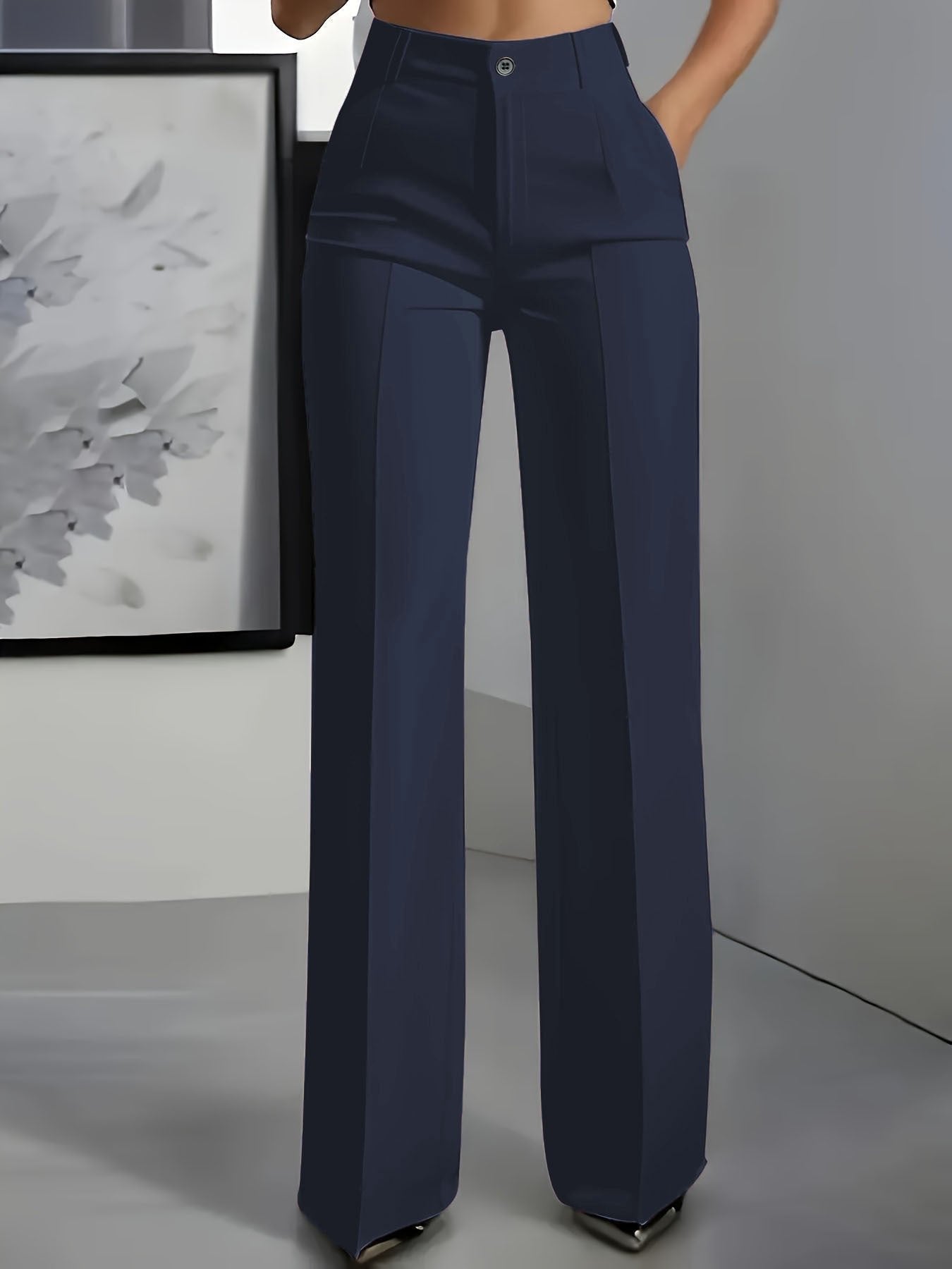 Paulina | Pantalón para mujer de tiro alto y pierna ancha