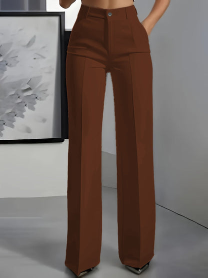 Paulina | Pantalón para mujer de tiro alto y pierna ancha