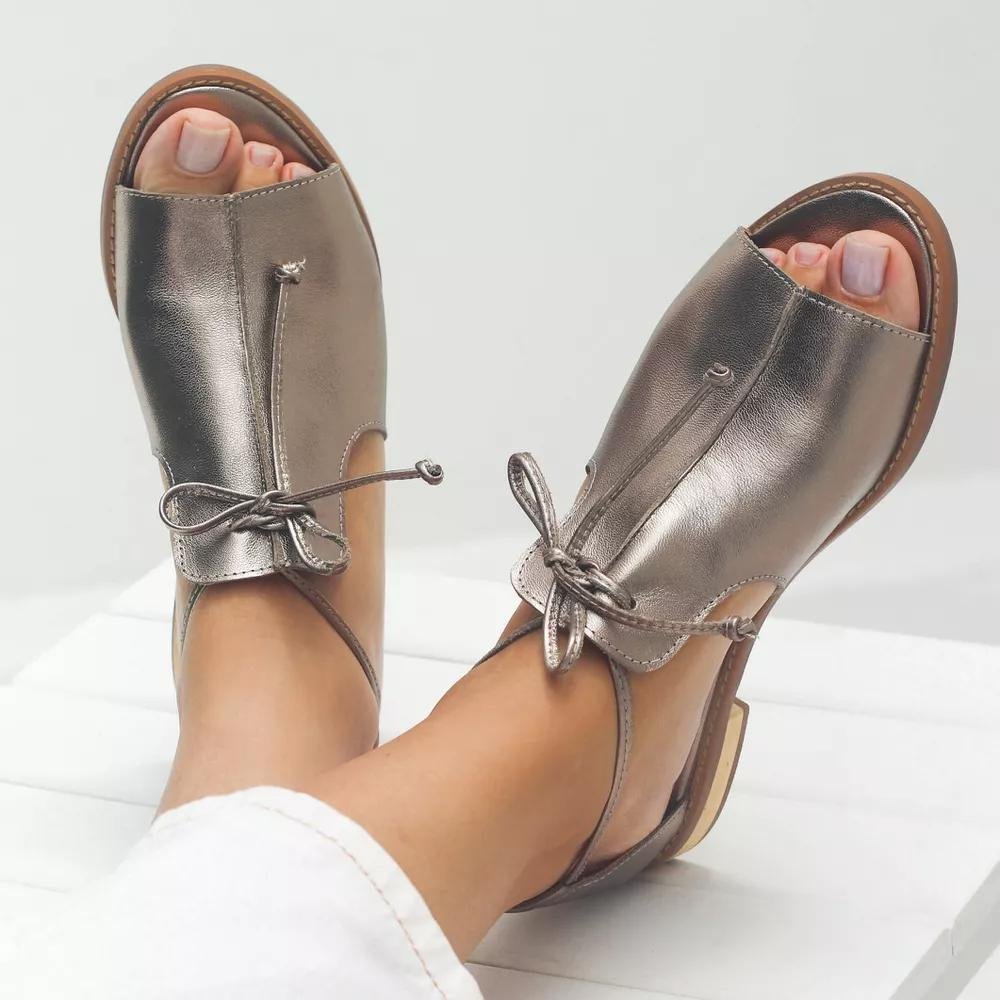 Liliana | Damensandalen mit verstellbarer Schleife und offener Spitze  