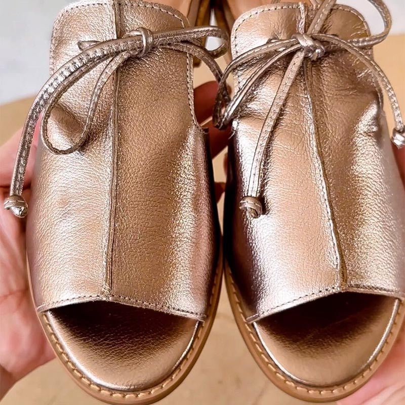 Liliana | Damensandalen mit verstellbarer Schleife und offener Spitze  