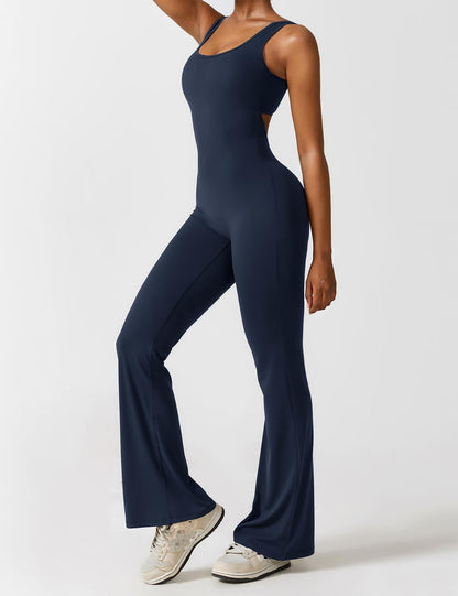 Adriana | Jumpsuit with open back and fitted flared cut